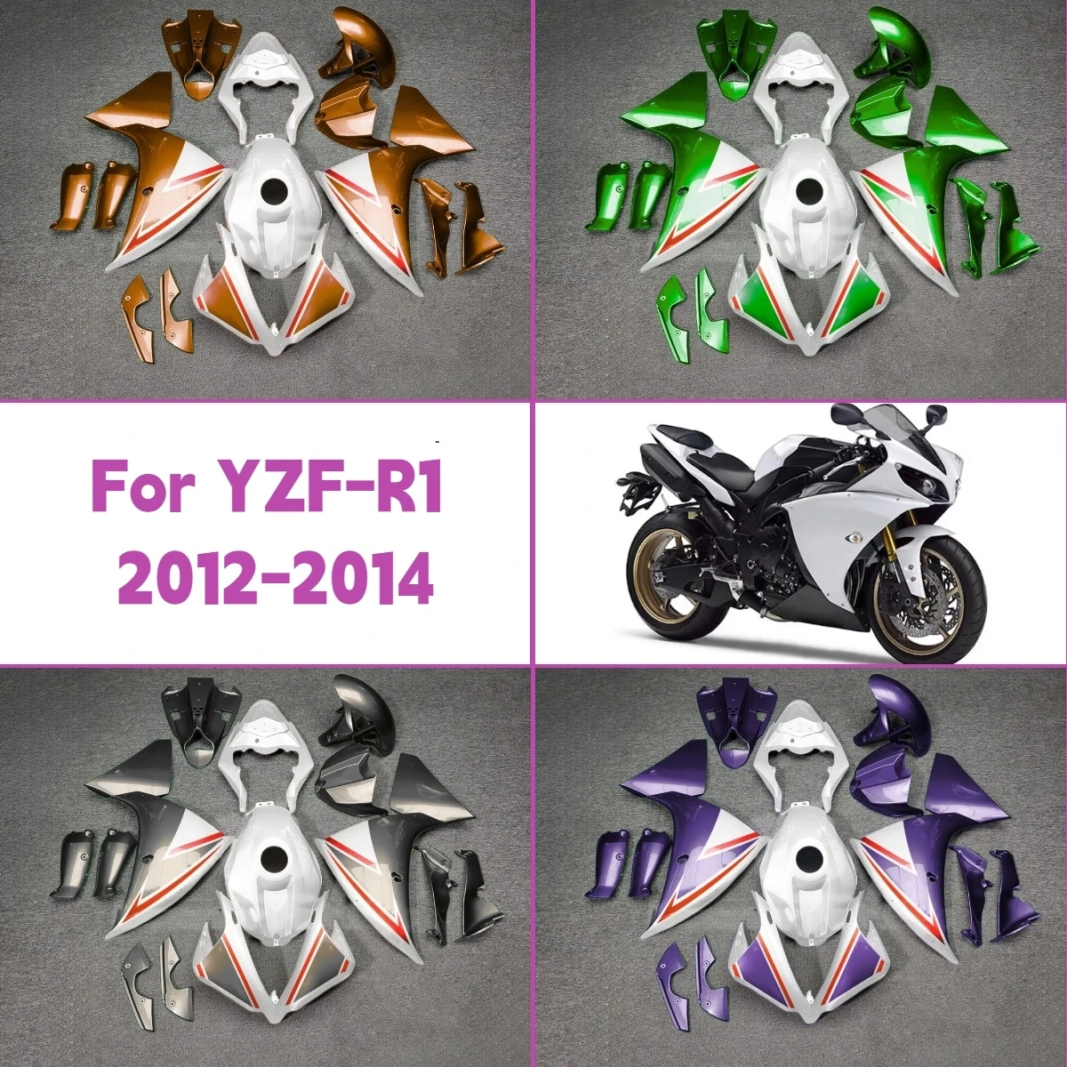 

Customizable Fairings 2012 2013 2014 YZF R1 Full High-Quality Plastic Fairing Kit ABS for 12 13 14 Yamaha YZFR1