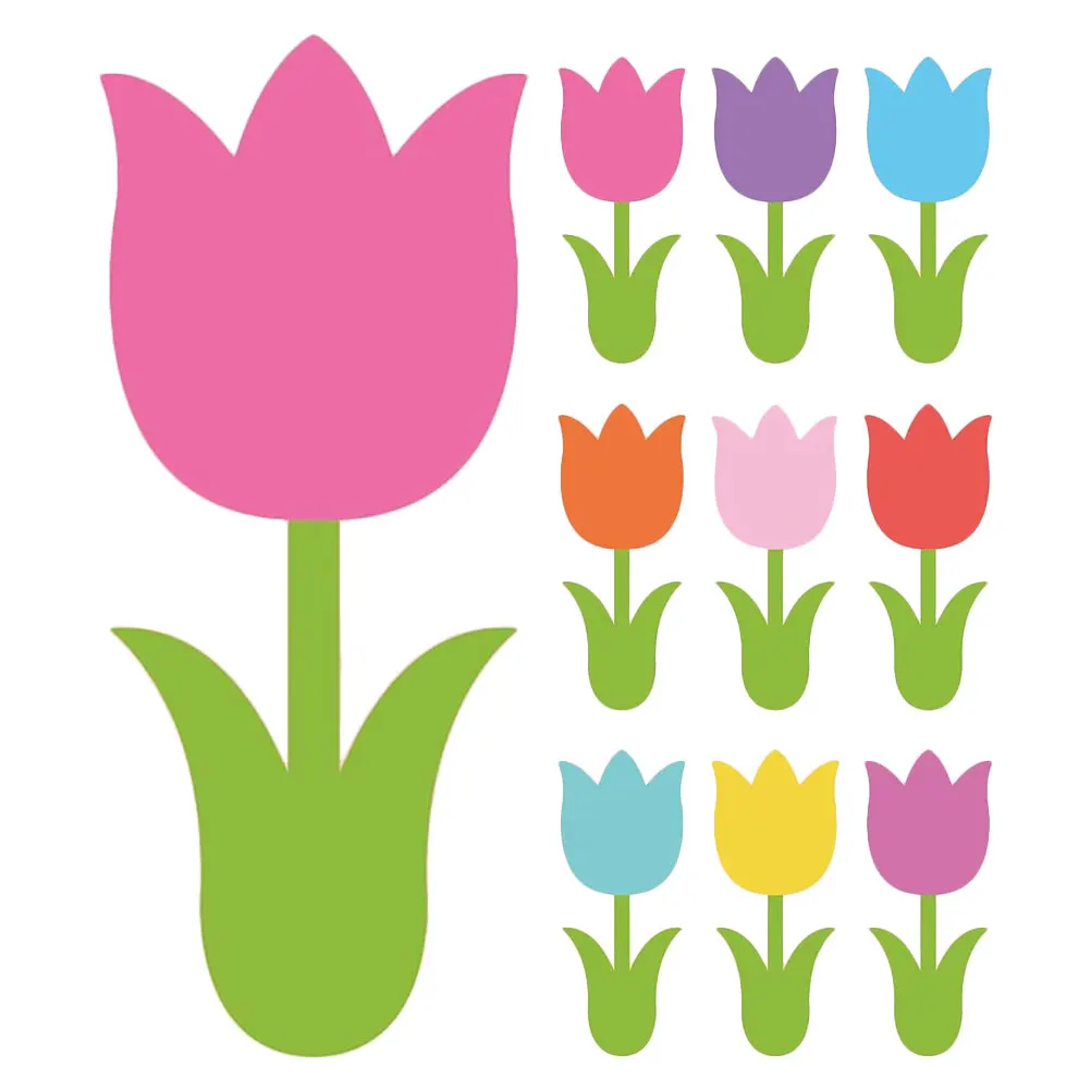 

45 шт., тюльпан, бумага для резки доски объявлений, вырезы, красочные цветы, сделай сам, с точечными точками, картон, в память