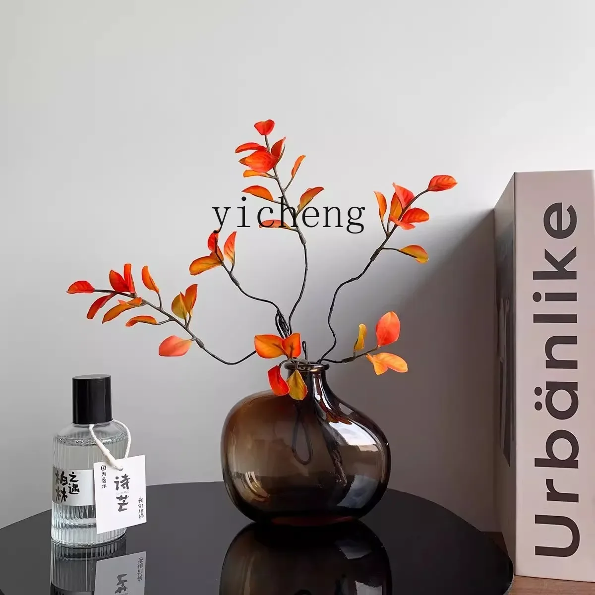 

Vase Artificial Autumn Leaves Fake Flowers Artificial Flower Arrangement Home Decoration Floral Art Ornament
