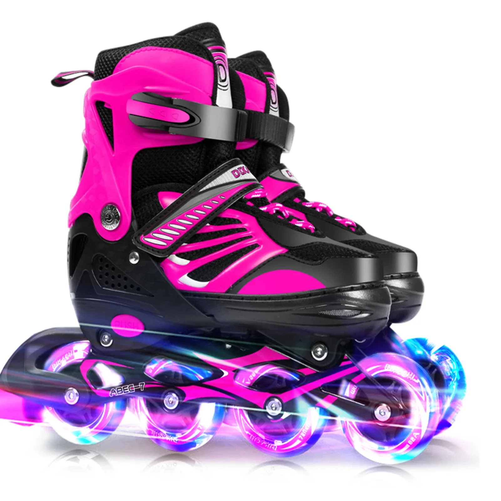 Verstellbare Kinder-Rollschuhe mit LED-Leuchten, Inline-Skates für Jungen, Mädchen, Kinder, Weihnachts- und Geburtstagsgeschenke, 4 Größen