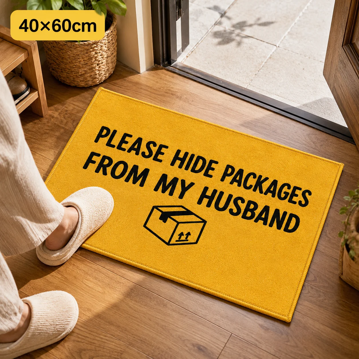 Personalized Doormat Funny Text Please Hide Packages From My Husband Printed Rugs For Outdoor Hallway Decor Anti-slip Absorbent