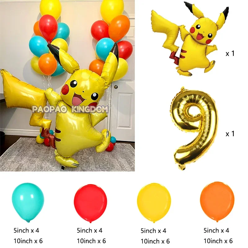 Pokemon Pikachu Folie Ballonnen Set voor Kinderen Verjaardagsfeestje Decoratie Baby Douche Ballon Decoratie Globos