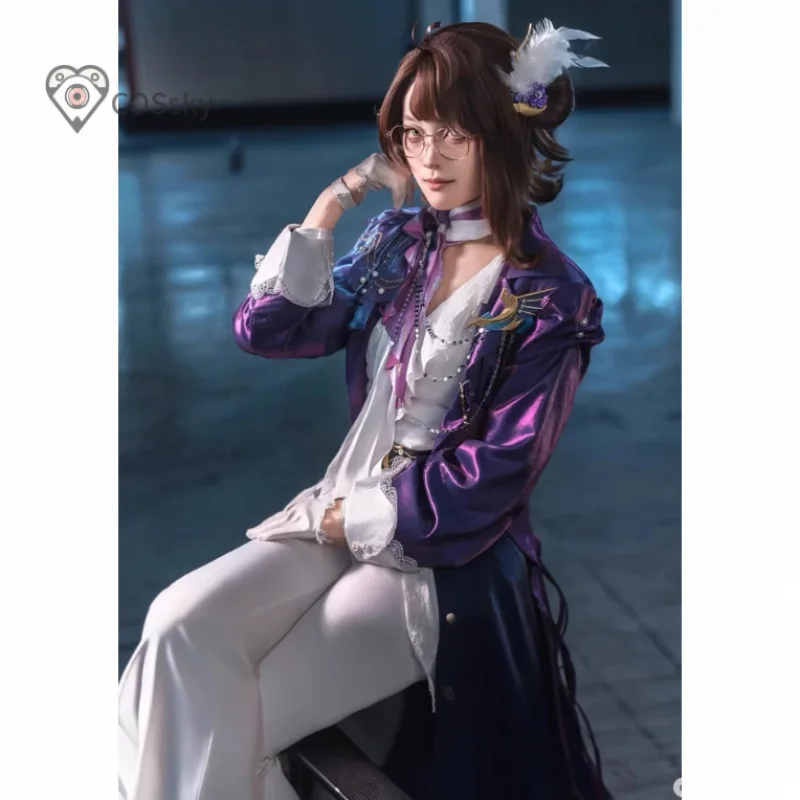 

Kakania Reverse:1999 Klara Wingler Cosplay Costume Shirt jacket tie glasses belt gloves accessory set Halloween fashion uniform