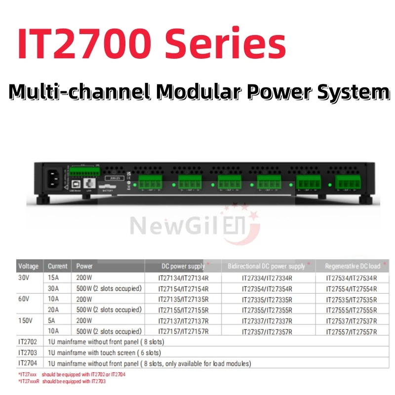 ITECH IT2702 IT2703 IT2704 200W 500W Multi-channel Modular Power System Bidirectional DC power supply