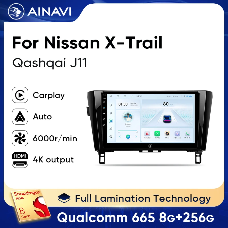 

Ainavi Android 13 автомобильный радиоприемник для Nissan X-Trail 3 T32 Qashqai J11 2 2014-2020 мультимедийный плеер беспроводной CarPlay Автомобильная стерео 2din