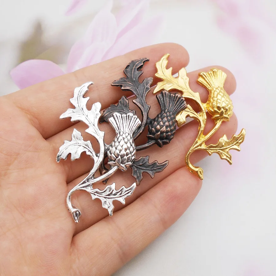 

5 шт сплав чертополох цветок подвески талисманы антикварные цвета Лидер продаж завод модель украшения дома выводы 46*27 мм