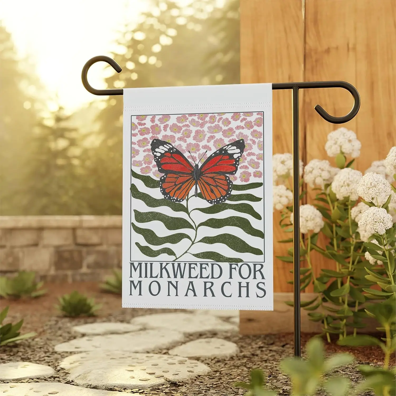 LissiArt97 Milkweed For Monarchs Garden Flag - Flower Market Boho Garden Flag - Flower And Butterfly Botanical Flag - Gift F kkz