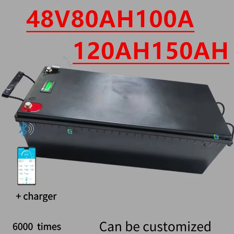 

48V 120Ah 150Ah 200Ah 300Ah LiFepo4 Lithium Battery for 5KW Motorhome Solar Storage Boat Inverter Golf Cart