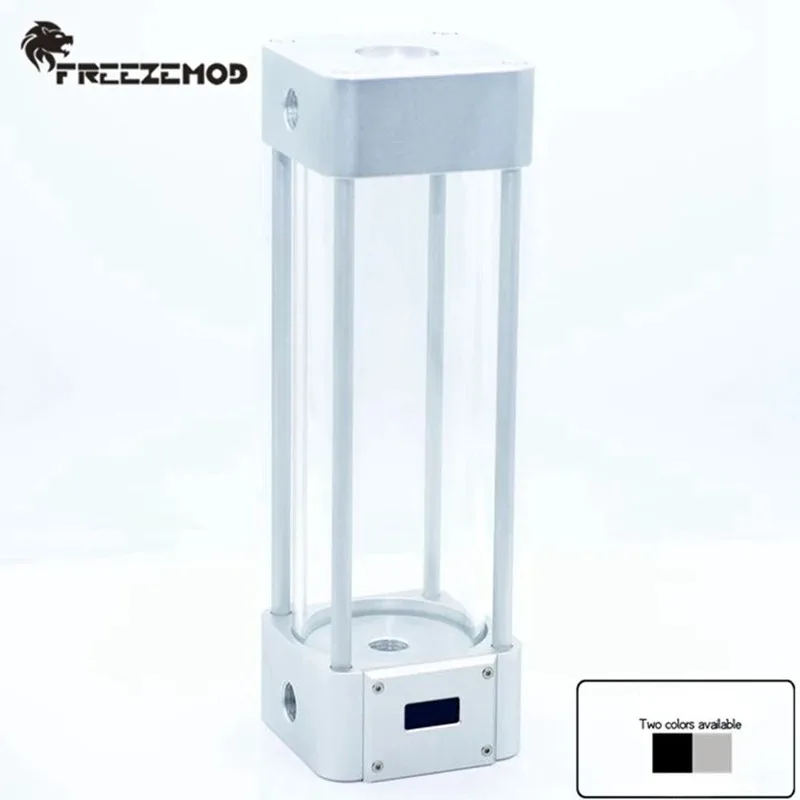 FREEZEMOD BL-WDX Silver Black Metal Square Computer Water Cooler Glass Water Tank Metal 2025 LCD Temperature Sense. BL-WDX