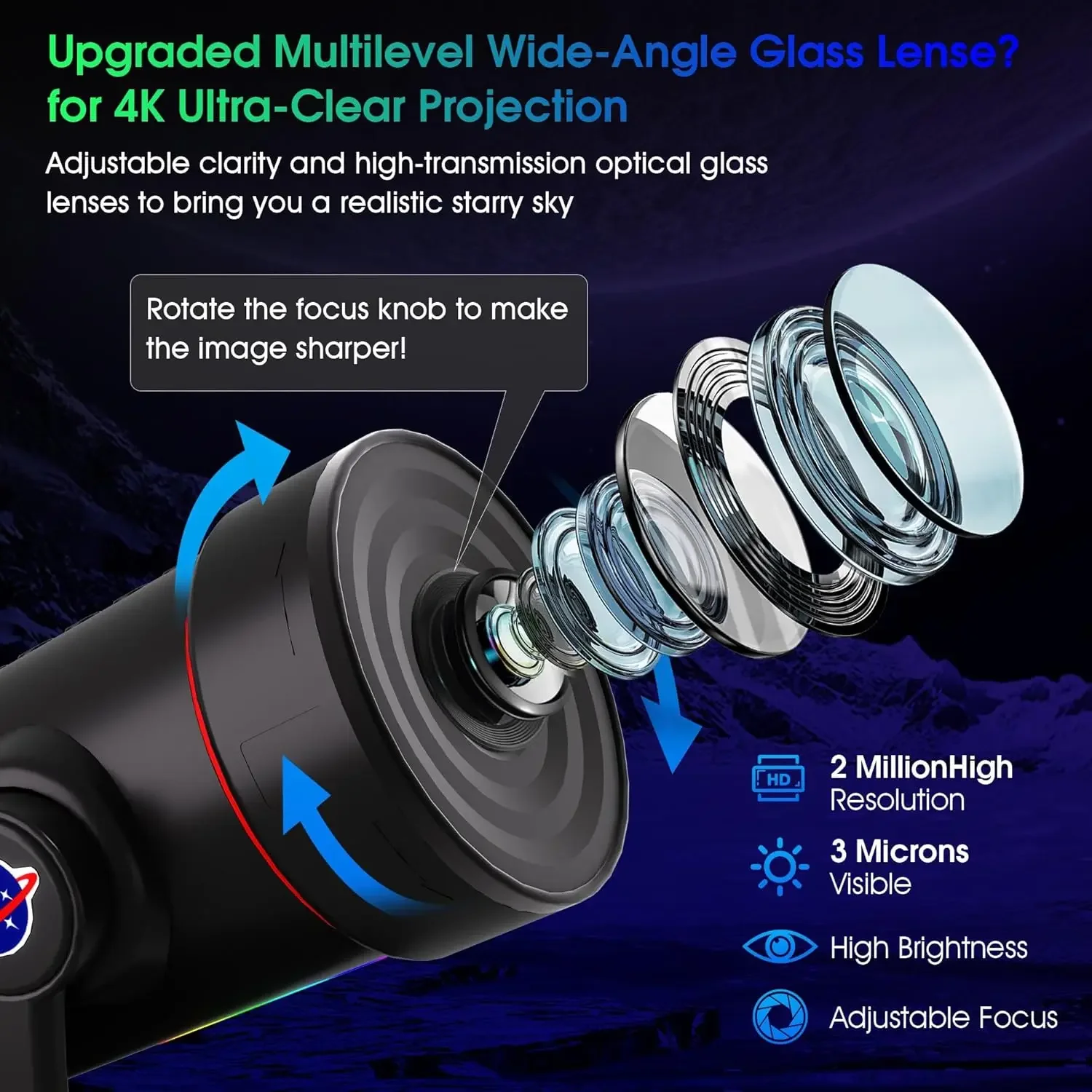 HD السماء المرصعة بالنجوم غالاكسي العارض مع 10 أفلام ضوء الليل ترقية HD ستار العارض غرفة مصابيح لغرف النوم المسرح المنزلي الاطفال