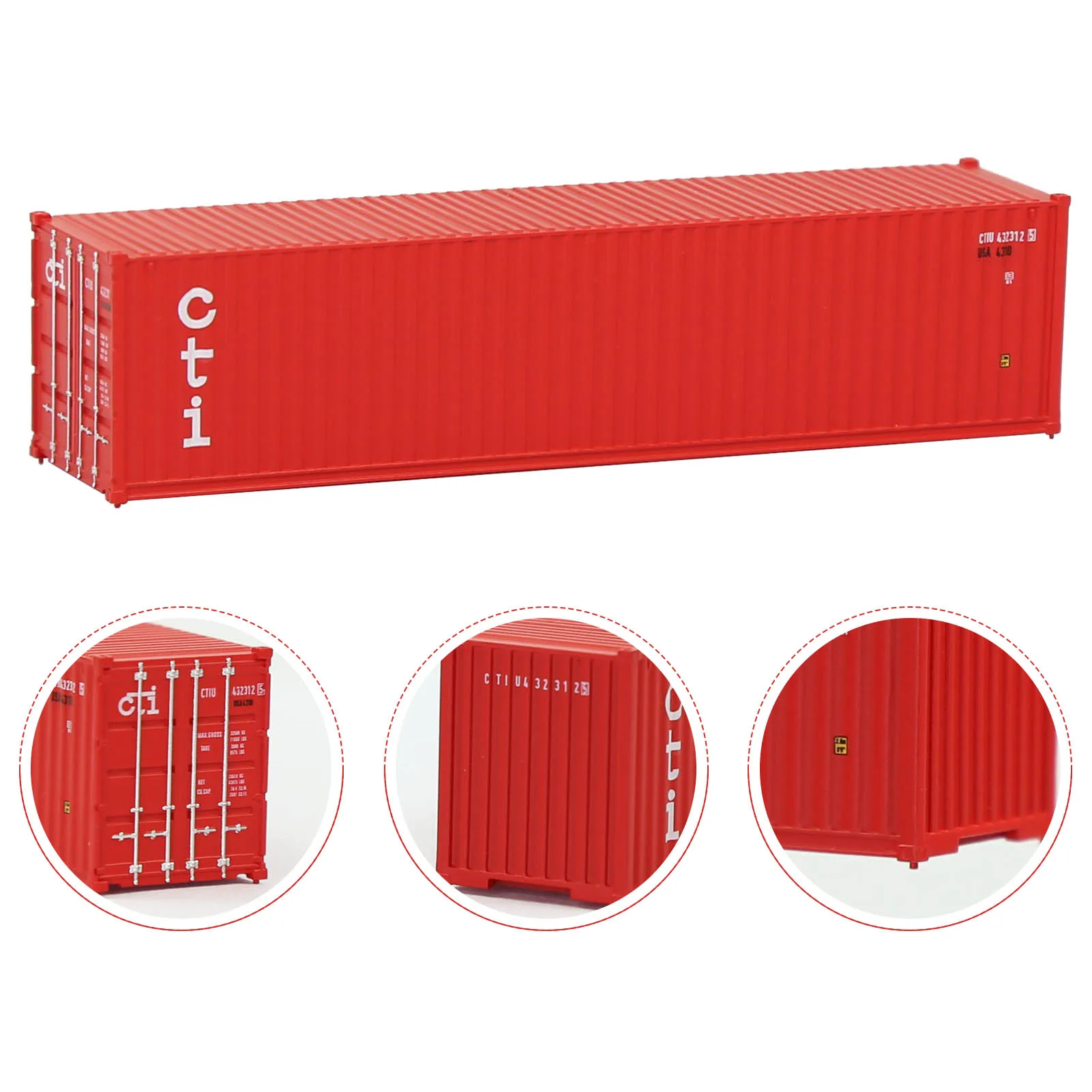 Evemodel 3pcs Mixed N Scale 40ft Containers 1:160 40\' Shipping Cargo Box with Magnets C15008