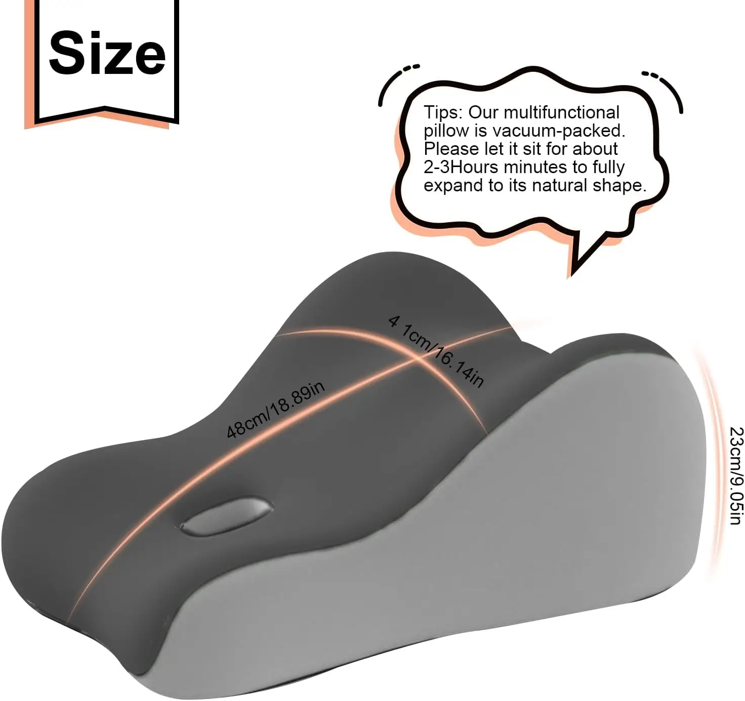Intimacy Support Wedge Pillow for Couples Memory Foam Positioning Cushion for Back Neck & Waist Pain Relief with Washable Cover view 3