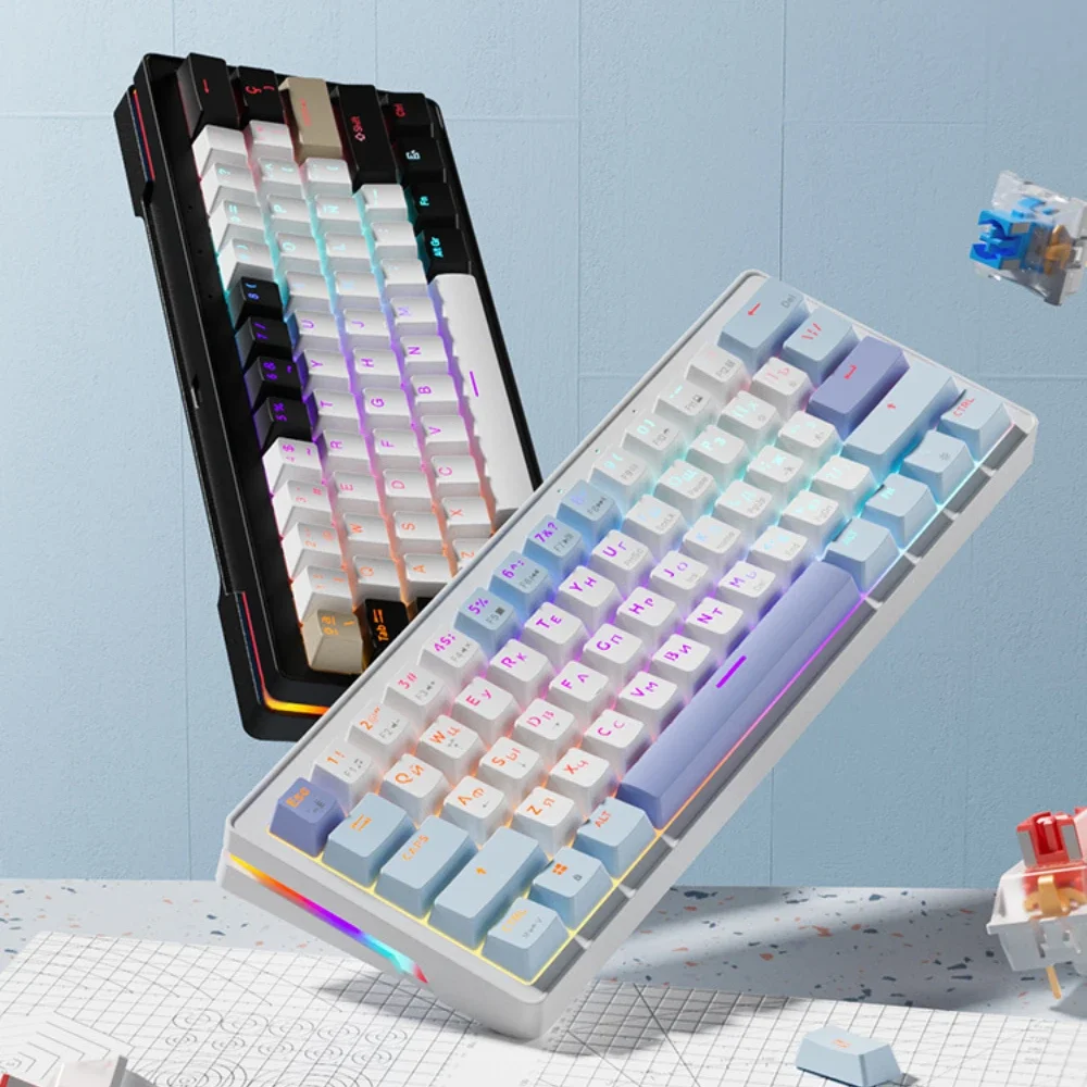 AG61 Mechanical Keyboard 60% Layout 61 Keys Customized Gasket Hot Swap Gaming Esports Wired RGB Portable for Laptop Office