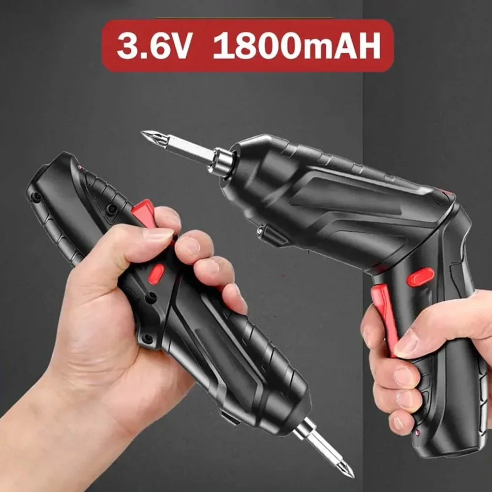 

Mini Household Electric Drill Screwdriver Set, Household Maintenance Repair, Lithium Battery, Cordless Screwdriver, 3.6V, 1800mA