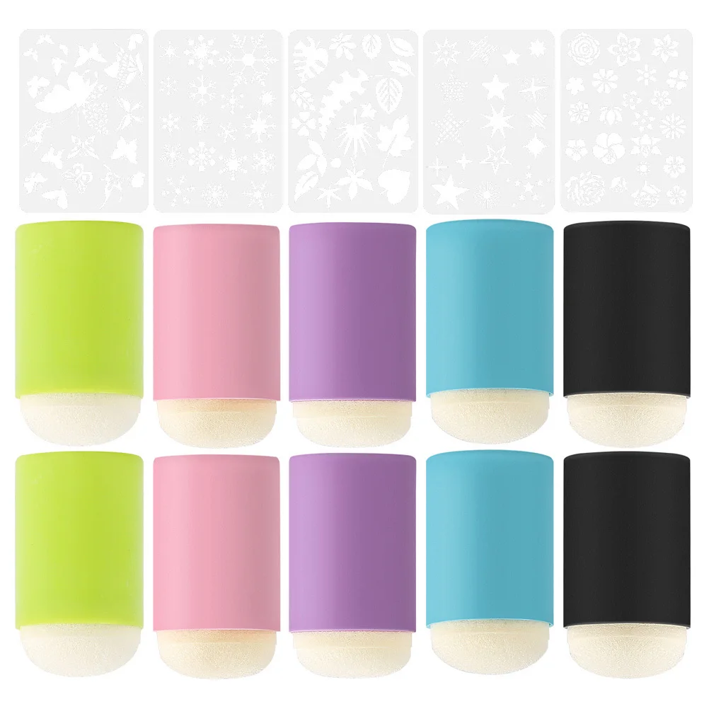 

1 Set Finger Sponge Dauber For Ink Blending Painting Templates Craft Pad Practical Dauber Kids Ink Pad Drawing Mold Art Teaching