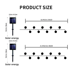 Solar im Freien Ballkabellampe, Morochem Ball, Hochzeitsfeier, Geburtstag, Weihnachten, Haus, Zimmer, Zimmer, Garten, Hinterhofdekoration, 5m, 20LED 10 Hauptverkäufe marokkanischer Abajur - №3