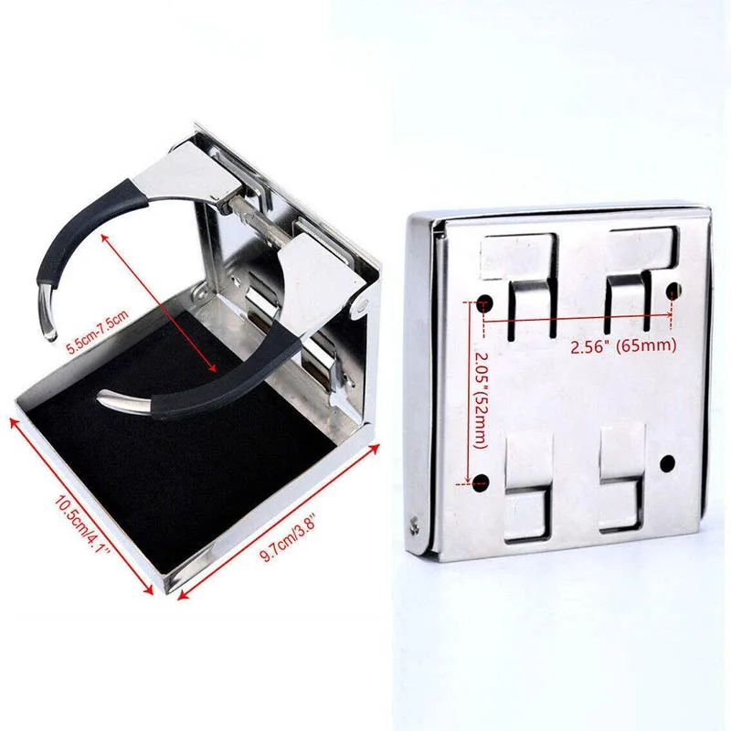 Boat Accessories Stainless Steel Folding Cup Drink Holder for Marine Yacht Truck RV Elevating Desk Drink Holder Ashtray Cup view 5