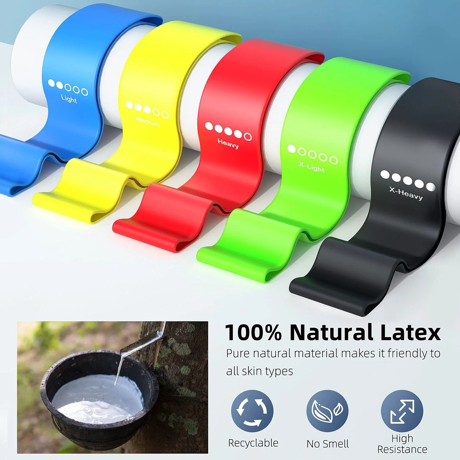 5 Levels Elastic Resistance Bands for Yoga Fitness