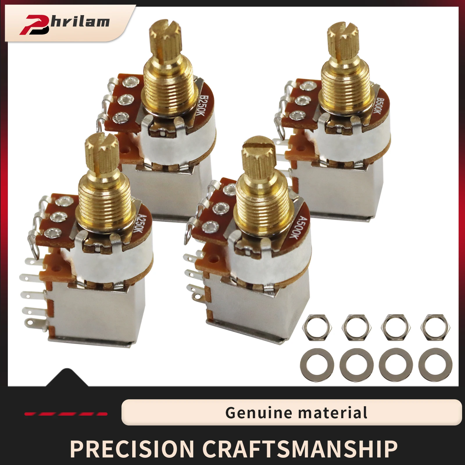 Kurze Achse 18 Zähne 6 mm E-Gitarre Bass Bass schneiden einzelne alle Kupfer Zugschalter Potentiometer Ton Lautstärkeregler