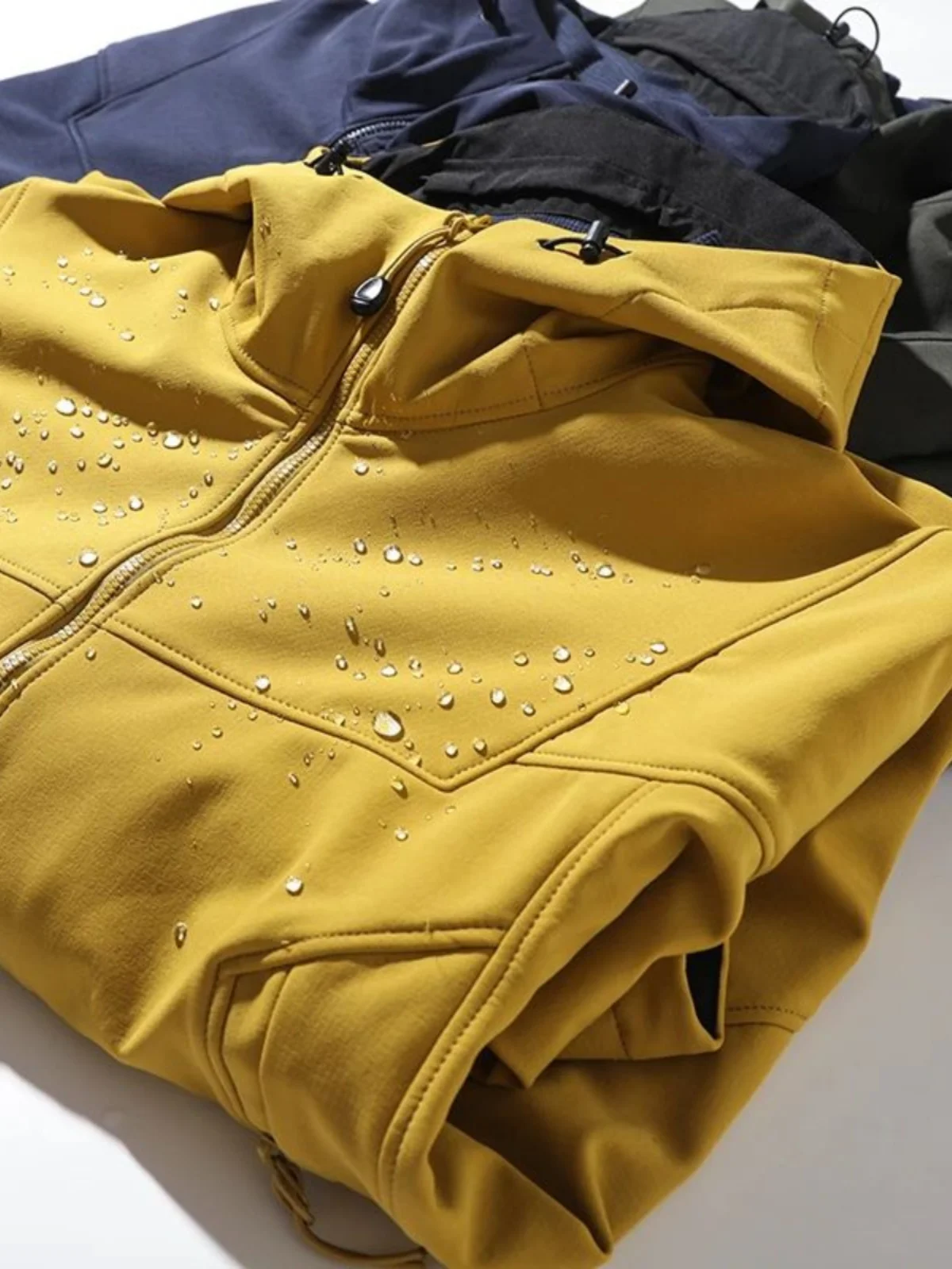 

Men's Outdoor Sports Jaet Spring Autumn Waterproof Elastic Breathable Hooded Stand Fit Long Sve Casual Faion