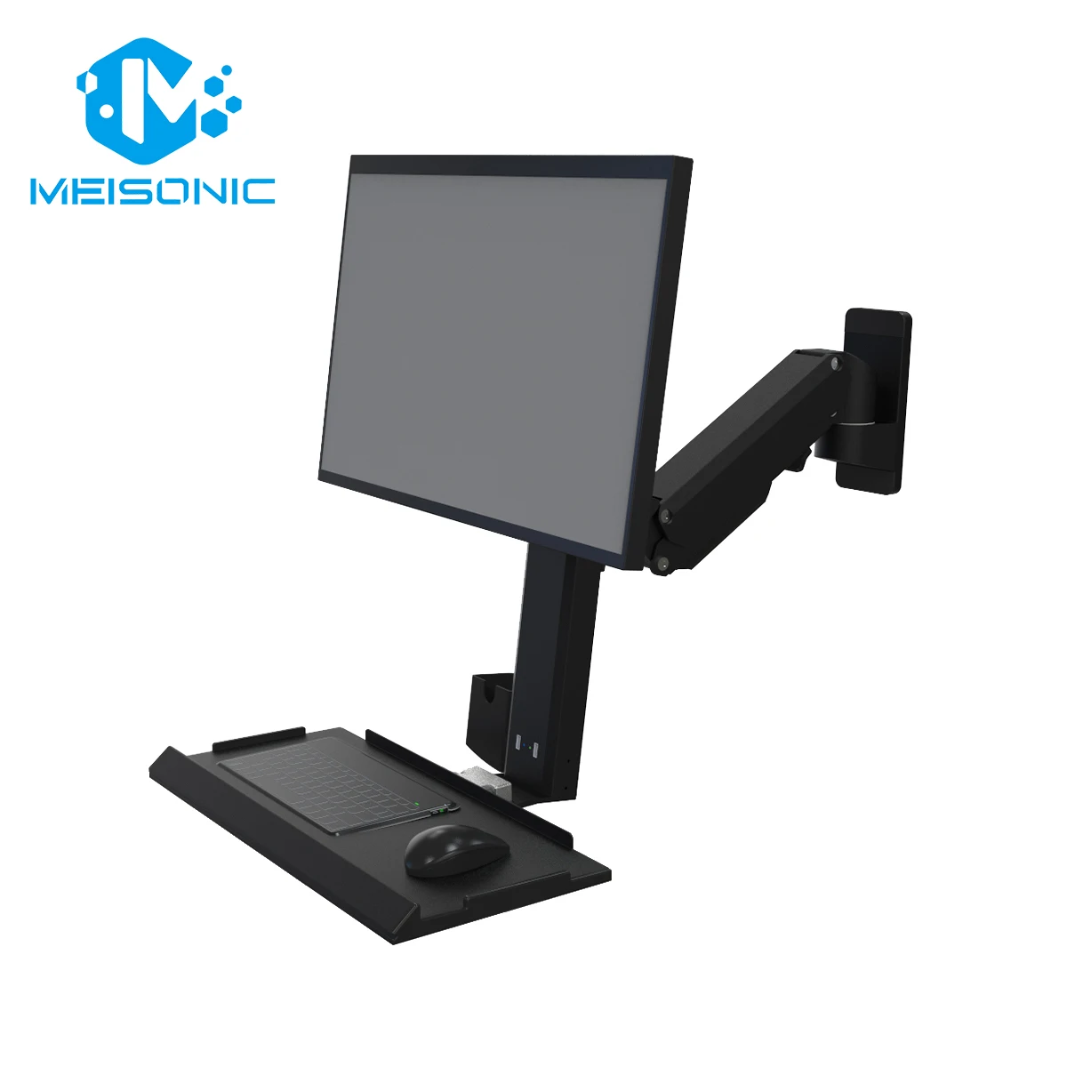 New Anesthesia Machine Workstation Gas Spring Arm Height Adjustable Industrial Monitor Arm Keyboard Tray USB Ports