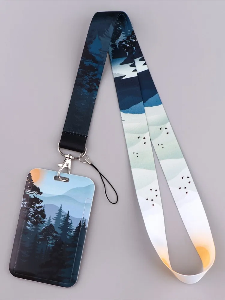 Porte-badge d'identification de style minimaliste, lanière de cou de montagne, sangle de téléphone, porte-clés en UL, porte-clés, accessoire cadeau