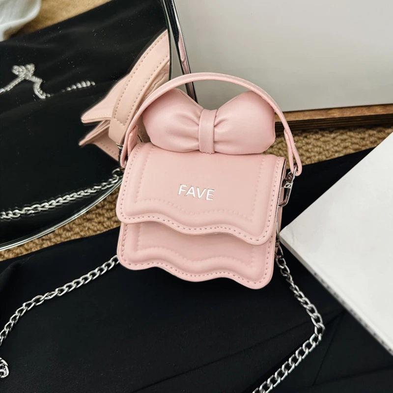 Spring/Summer New Mini Children Single Shoulder Bow Chain Children Outing Photo Crossbody Bag Baby Photography Pose Accessories