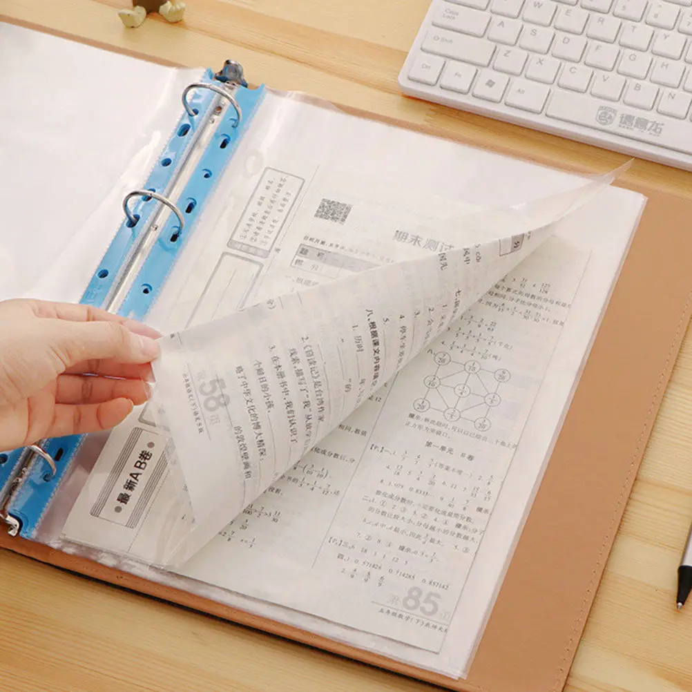 

100pcs Clear Pp Sheet Protectors For 11-Hole Ring Binders A4 Page Protectors Document Photo Storage Folder Insert Bags