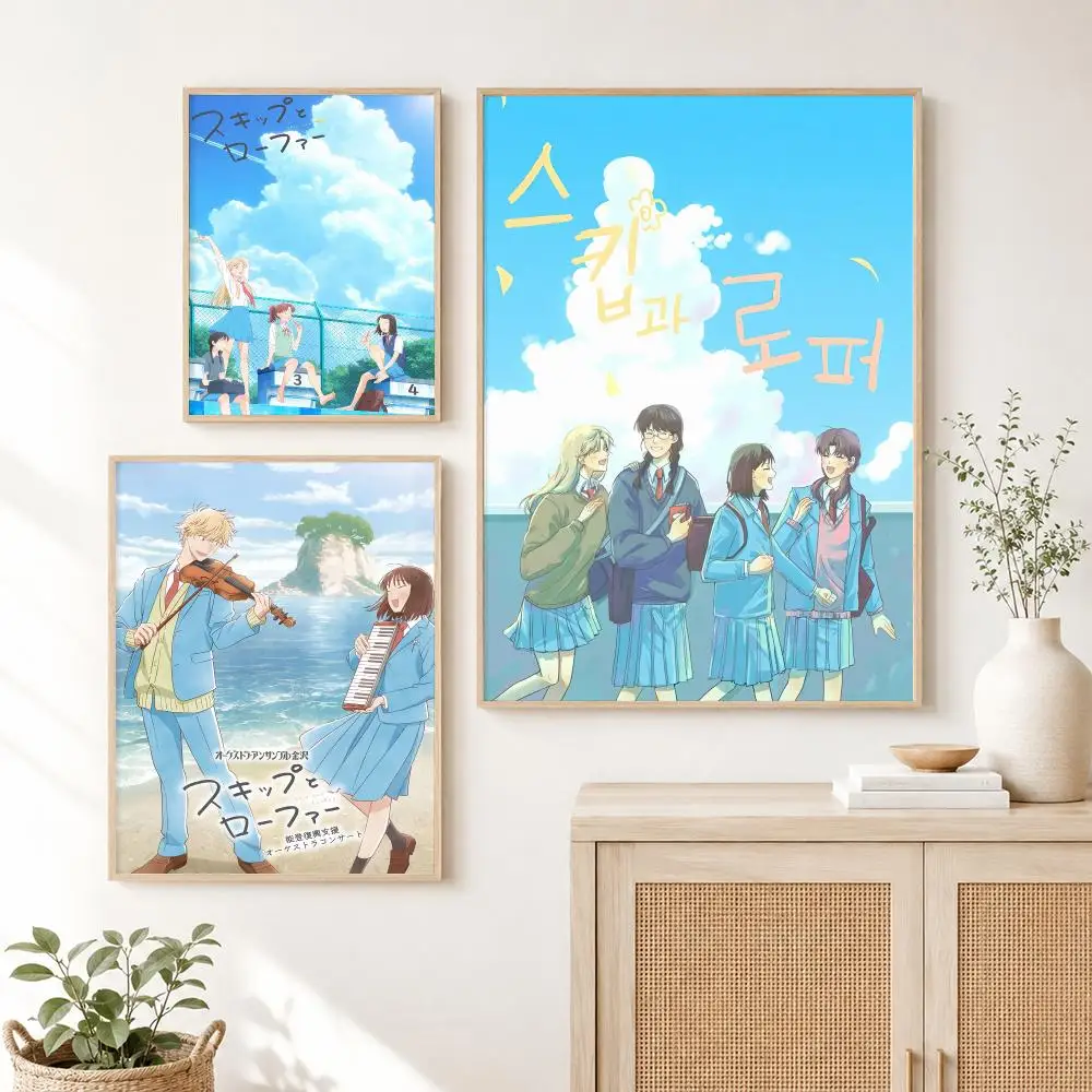 Classic Anime S-Skip and loafer Poster Self Adhesive Wall Art Decor for Bedroom Living Room Office Home Decor Gift