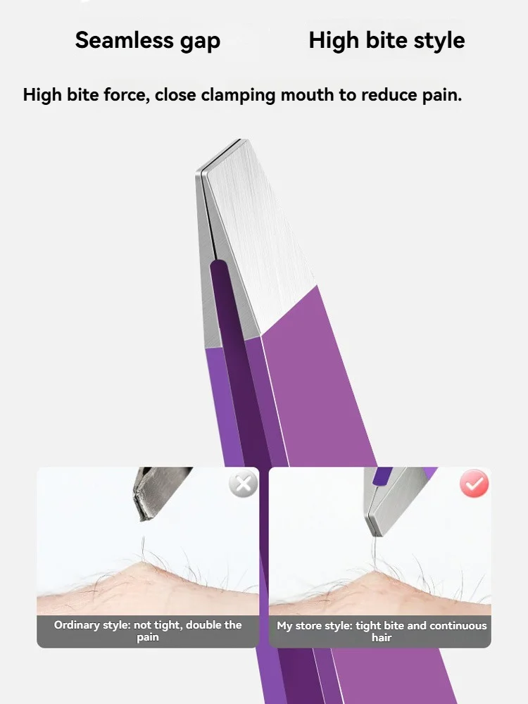 Zestaw precyzyjnych pęset ze stali nierdzewnej do użytku domowego z torbą do przechowywania do przedłużania rzęs, modelowania brwi i leczenia wyprysków na twarzy.