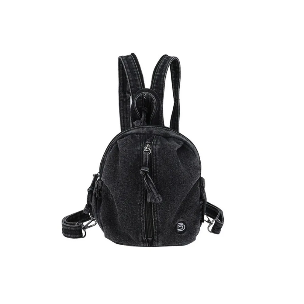 

Stylish Soft Denim Denim Backpack Lightweight Multi Purpose Crossbody Bag Vintage Washed Versatile Travel Mini Purse College