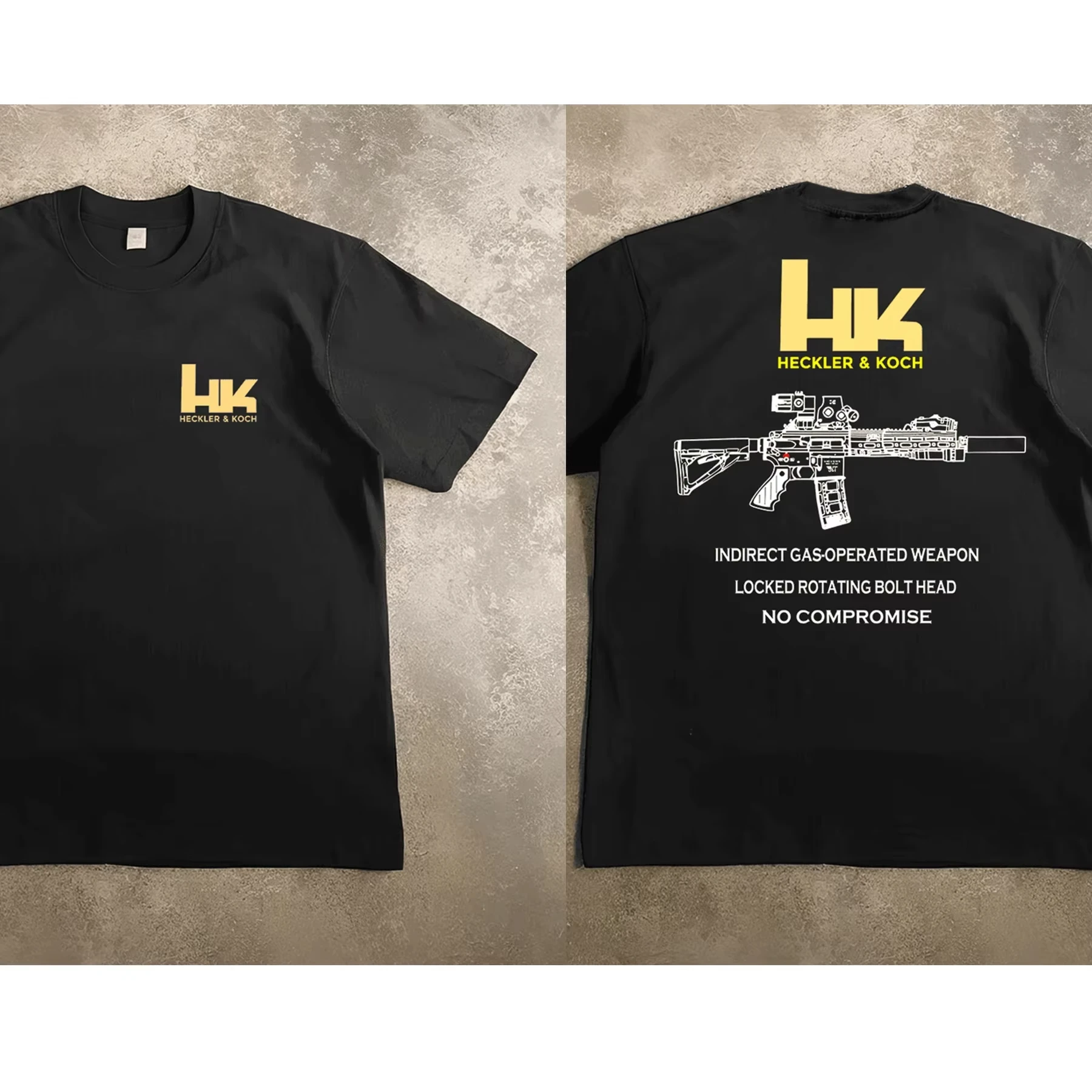 

Men's Graphic in Heckler & Koch HK416 T-Shirt 100% Cotton Sweat Wicking Breathable High Quality Casual Tee for Easy Movement