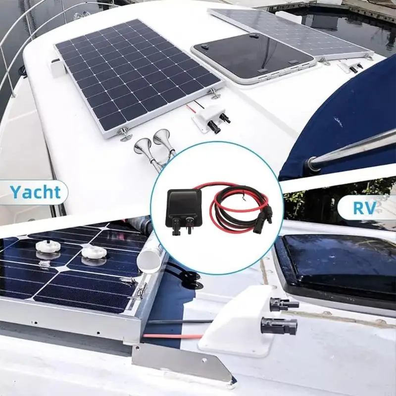 Multipurpose Campers Solar Cable Entry Box IP68 Waterproof ABS Includes 10ft Solar Panel Copper Cable Daily Use 