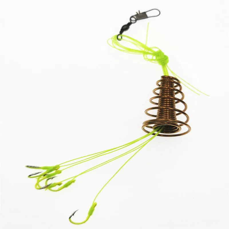 1pcs Explosion Fishing Hook High Carbon Carp Spherical Trap Feeder  Proof Hanging Fish Hooks Spring Anti-winding Hook