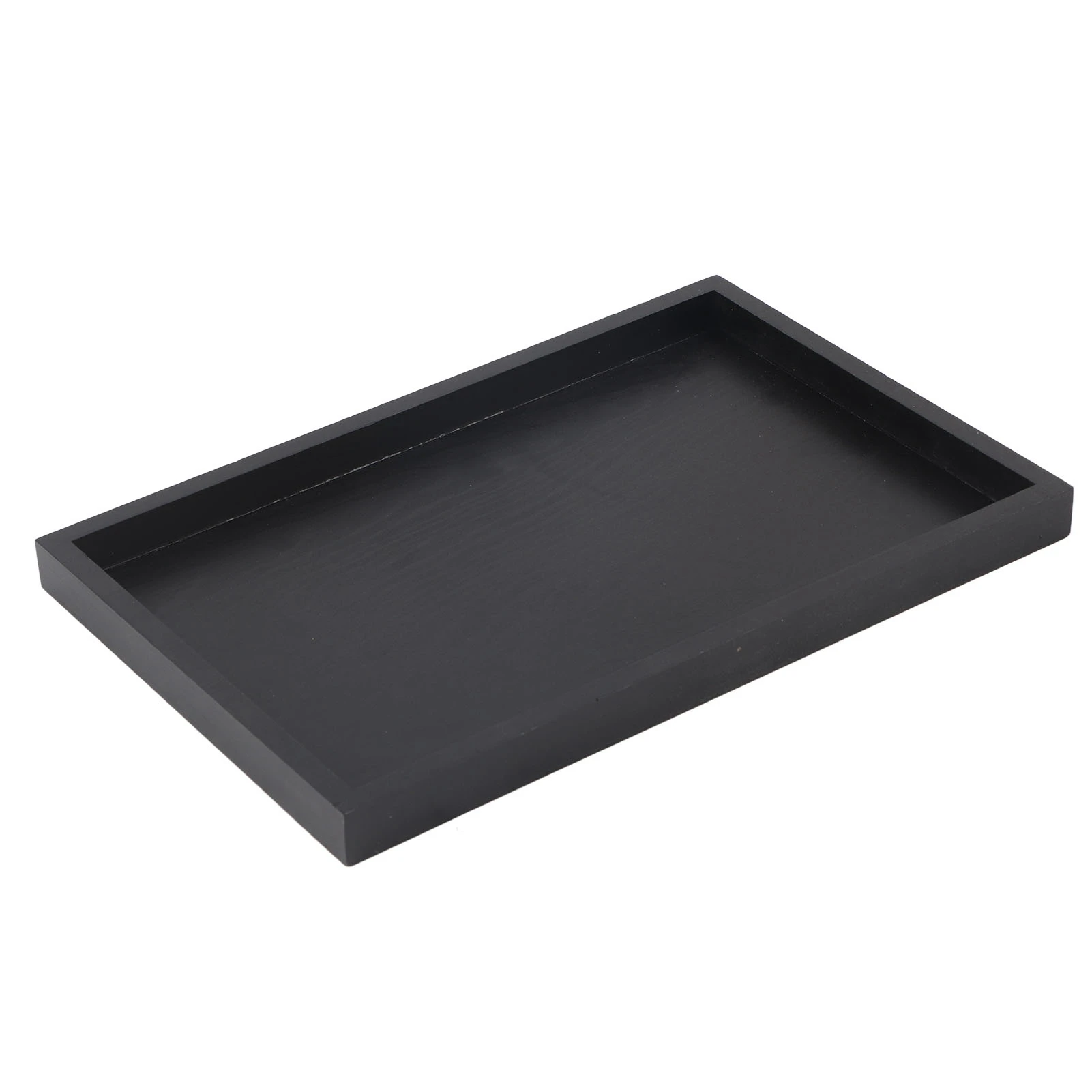 Rectangle Shape Solid Wood Tea Tray Coffee Snack Food Serving Tray Plate Restaurant Trays Black