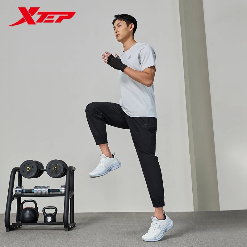 Xtep Woven Track Pants For Men 2024 Summer Sweat-Absorbing Men\'s Sweatpants Training Breathable Outdoor Bottoms 876229980107