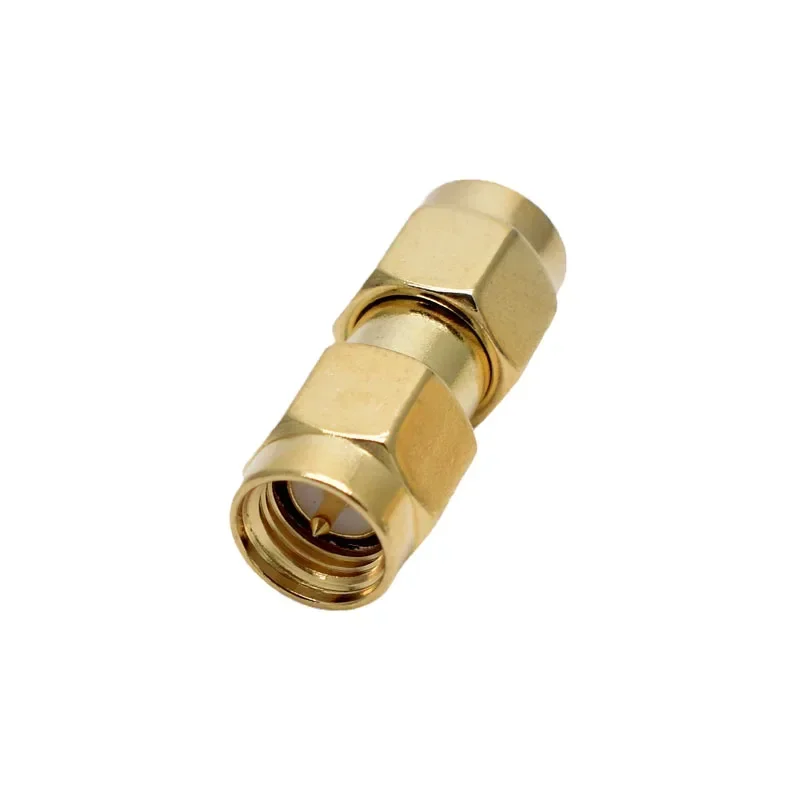 1Pcs Connector SMA Male to SMA Male Coaxial Gold Plated Straight Coaxial RF Adapter for Radio Walkie Talkie Antenna Change Plug