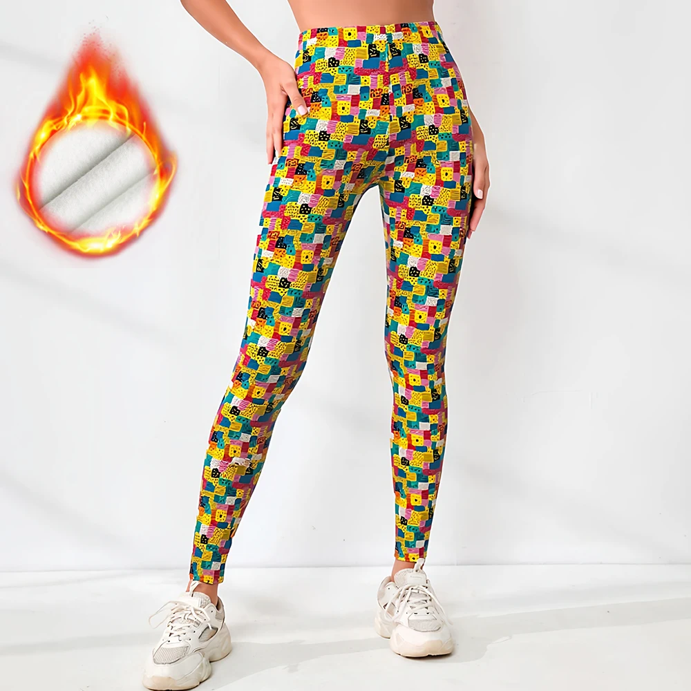 

Осенние леггинсы Mia Muse, женские леггинсы для пилатеса с графическим принтом, подтягивающие бедра и высокой талией, леггинсы до щиколотки