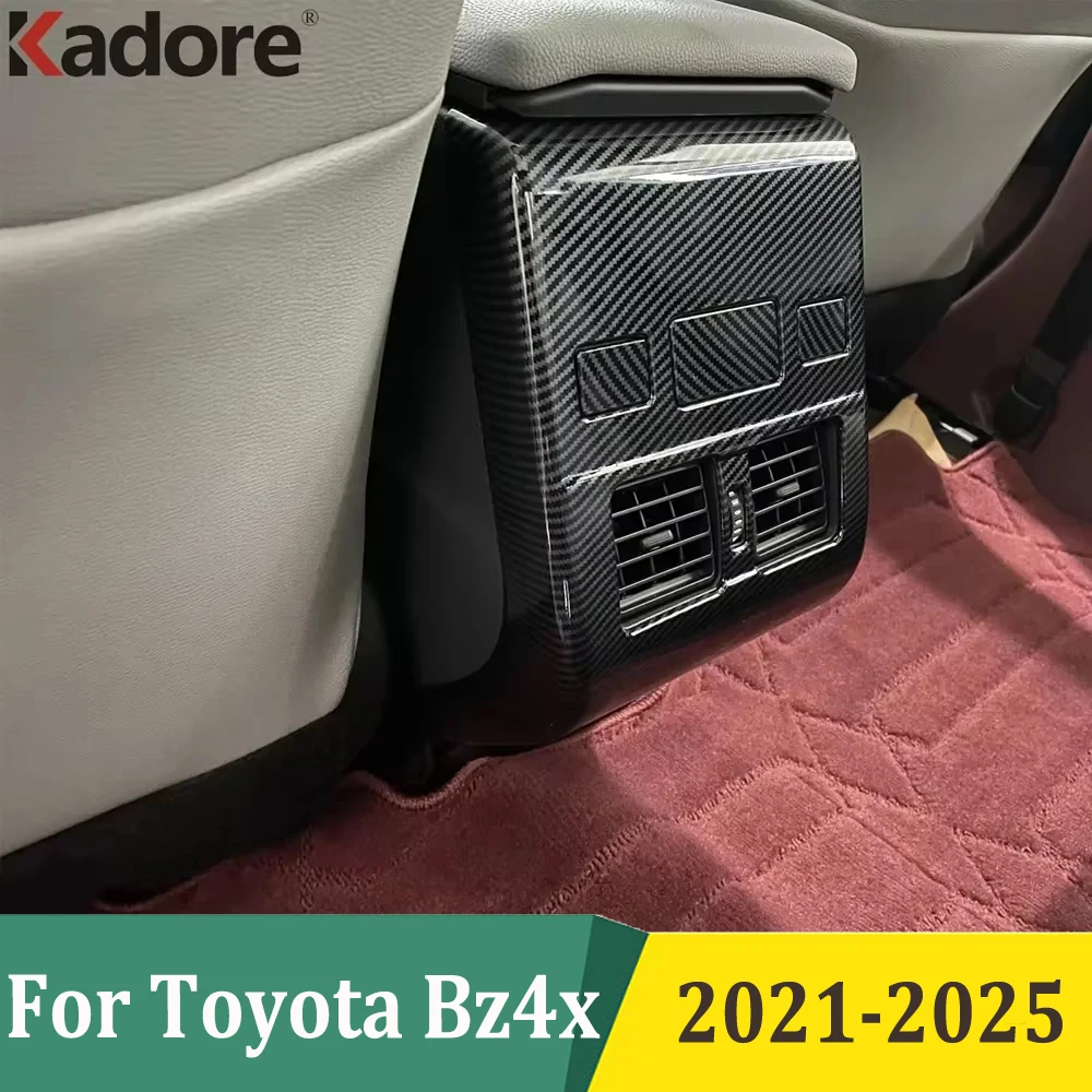 

Для Toyota Bz4x 2021 2022 2023 2024 2025 подлокотник из углеродного волокна задняя крышка для кондиционера вентиляционная панель отделка автомобильных аксессуаров