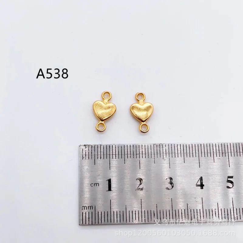 Factory Direct Sales 100Pieces DIY  Earrings Pendant Double Hanging Peach Heart Pendant Love Necklace Bracelet Jewelry