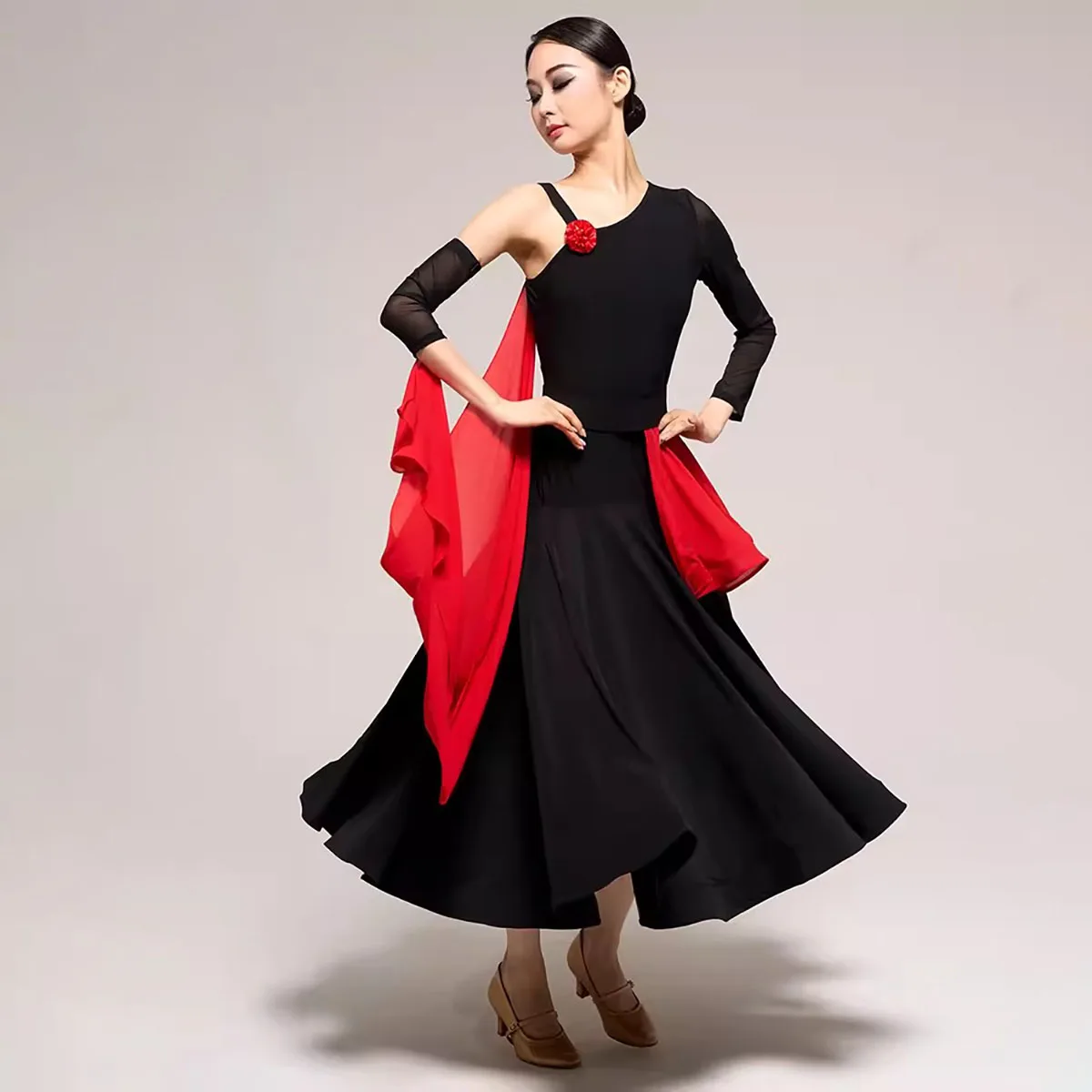 

2024 New Elegant Ballroom Dance Dress Women Competition Modern Dance Dresses Big Swing Party Tango Waltz Practice Clothes