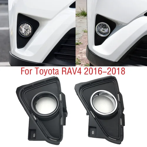 Cubierta embellecedora de marco de luz antiniebla de parachoques delantero de coche, tapa de capó de lámpara de circulación diurna, para Toyota RAV4, 2016, 2017, 2018, 2019