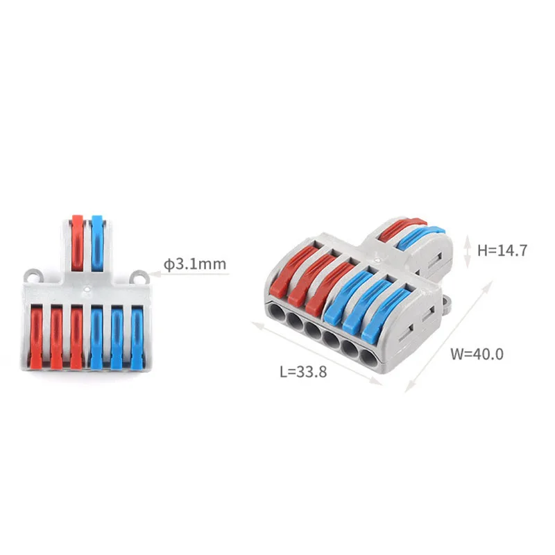 2PCS SPL-62/42 New type 1pcs/lot Mini Fast Wire Connector Universal Wiring Cable Connector Push-in Conductor Terminal Block