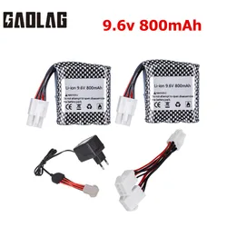 Batteria agli ioni di litio 9.6 V 800mAh per S911 912 9115 9116 9120 RC Car Monster Truck Parts 9.6 v 16500 15C Set caricabatteria