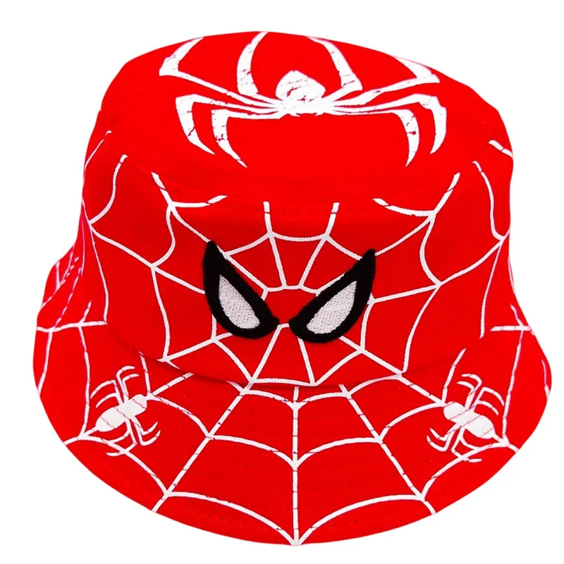 Disney Spiderman Boy Spiderman Fisherman Hat Baby Basin hat Children\'s hat Cartoon children\'s sun hat Holiday gift