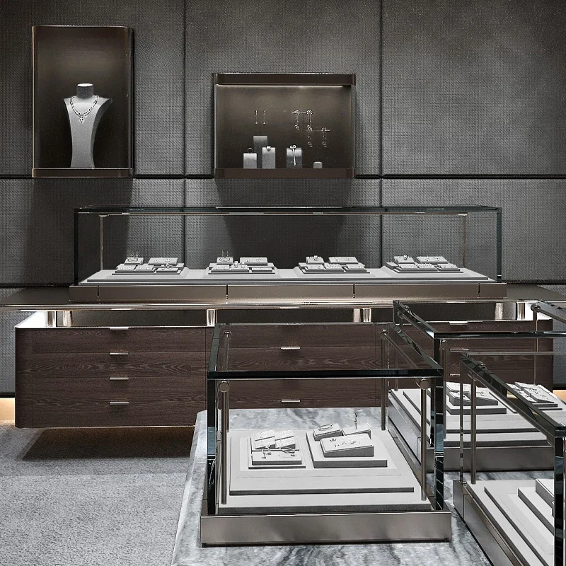 

Легкая роскошная стойка для демонстрации ювелирных изделий, ожерелье, кольцо, серьги, стойка для демонстрации ювелирных изделий, реквизит