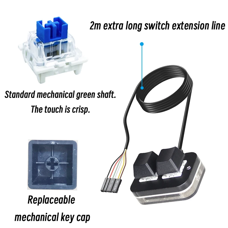 Picture 5: Computer desktop power button, PC case external power/reset switch modification button extension cable