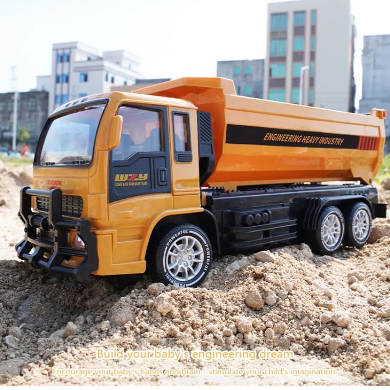 2.4G RC Excavator Car Dumper Truck Lighting Remote Control 6CH Engineering Vehicle Tipper Bulldozer Toys Boy Kids Christmas Gift