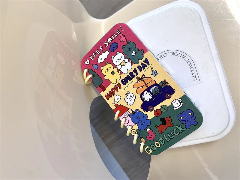 Criativo 3d clamshell bloco de notas quente bonito urso caso telefone para iphone 16 15 14 13 pro max dos desenhos animados gatinho capa à prova de choque funda