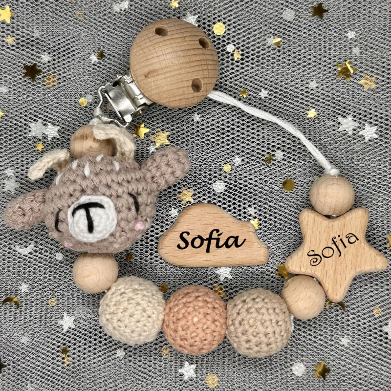 NEW Custom BPA Free Beech Clouds Dummy DIY Silicone Baby Pacifier Clips Personalised Name Colorful Pacifier Chains Teething Gift